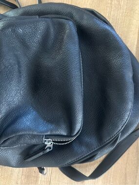Black Leather Men’s Backpack - Minimal Everyday Carry
